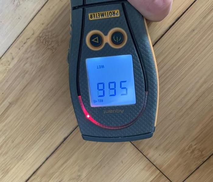 Water logged Floor Boards Moisture Reading Before